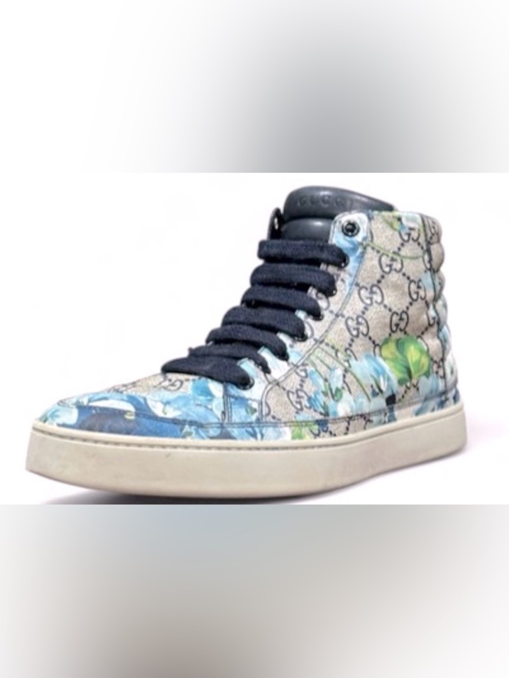 EUC [Gucci] Authenticated Bloom GG Floral High Top Sneakers Men’s US 8.5 w/ Box - Picture 3 of 16